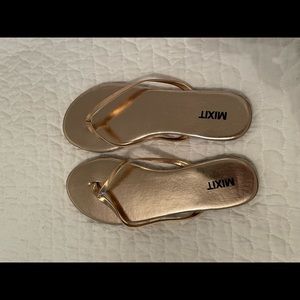 *NO LONGER AVAILABLE* Mixit rose gold flip flops